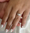 Toi Et Moi Emerald & Pear Cut Diamond Engagement Ring in 18K White Gold-Diamond Ring-ASSAY