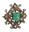 Victorian-Era Brooch With AGL Certified 3.12 Carat No Oil Colombian Emerald & Old Euro Cut Diamonds-Brooches & Lapel Pins-ASSAY