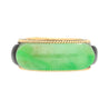Vintage 11.40 Carved Jade with Onyx Band Ring in 14K Yellow Gold-Rings-ASSAY