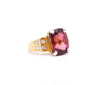 Vintage 13.50 Carat GIA Certified Purplish-Pink Tourmaline and Diamond 18K and Platinum Ring-Semi Precious Jewelry-ASSAY