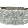 Vintage 20.40 CTW Round Cut Diamond Encrusted 18K White Gold Bangle Bracelet-Bracelets-ASSAY