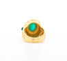 Vintage 3 Carat Cabochon Cut Colombian Emerald Bezel in 20K Yellow Gold Ring-Rings-ASSAY