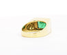 Vintage 3 Carat Emerald-Cut Emerald Bezel Mens Ring in 18K Gold