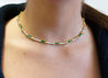 Vintage 4 Carat Channel Set Columbian Emerald & Diamond Chocker Necklace
