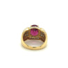 Vintage 4.5 Carat Oval Natural Rubellite Tourmaline & Diamond 18k Ring-Semi Precious Jewelry-ASSAY