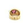 Vintage 6 Carat TW Oval Cut Pinkish-Red Tourmaline with Neon Paraiba Tourmaline and Diamond Ring in 18K Gold-Semi Precious Jewelry-ASSAY
