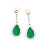 Vintage AGL Certified 10 Carat Colombian Emerald Pear Cut Drop Earrings In Platinum-Earrings-ASSAY