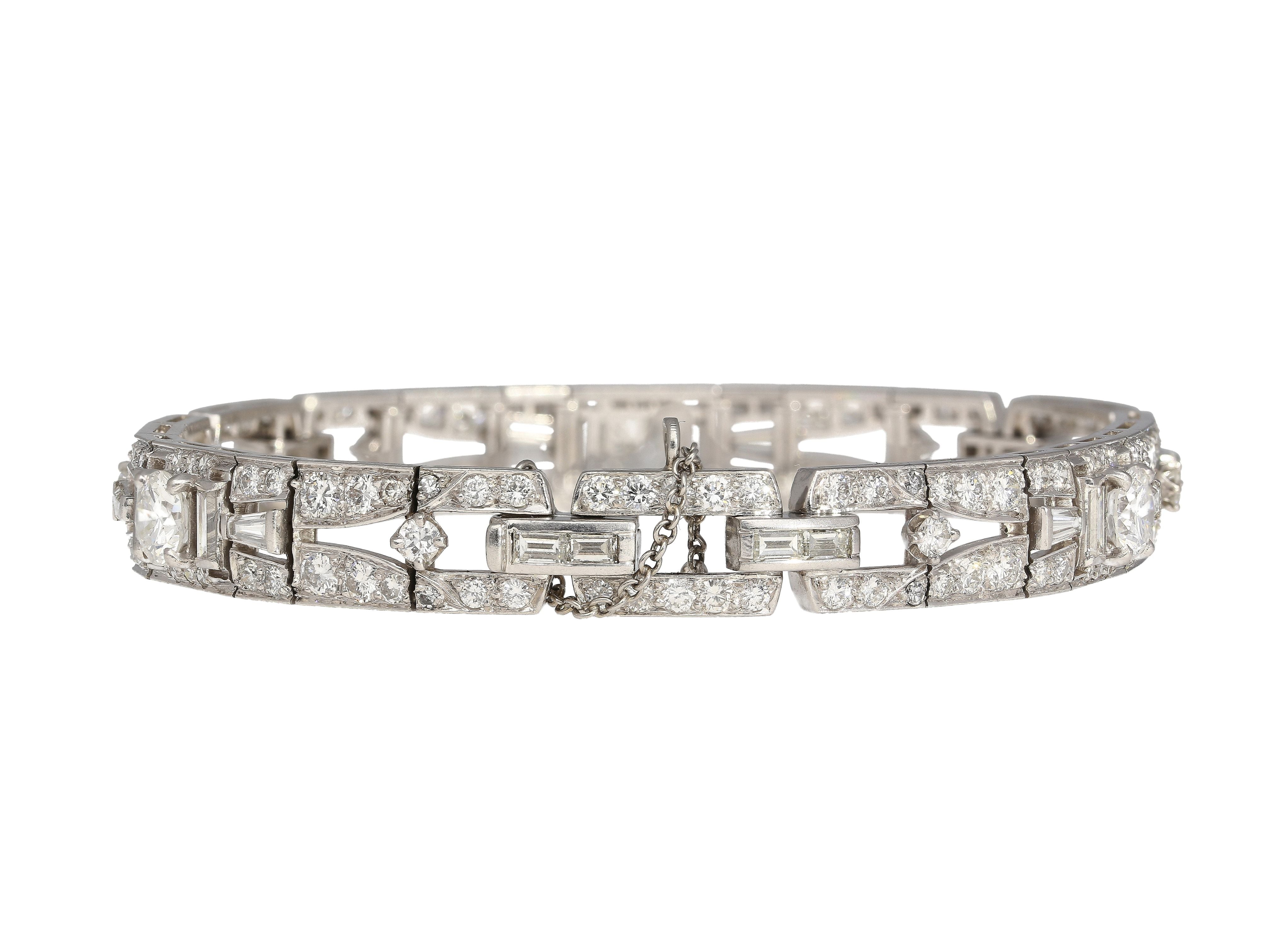 Natural 10 Carat TW Diamond Vintage Art Deco Platinum Bracelet-Bracelet-ASSAY