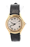 Vintage Cartier Cougar 116000R Watch 33mm in 18K Gold and Leather