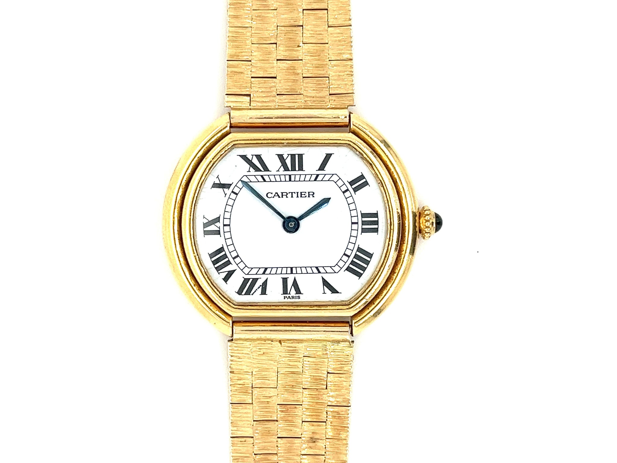 Vintage Cartier Paris Manual Wind 32MM Dial In 18K Gold Ladies Watch