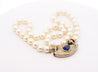 Vintage GIA Certified 5 Carat Heart Blue Sapphire, Diamond & Pearl Necklace