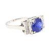 Vintage GRS Certified 2.47 Carat Royal Blue Sapphire & Diamond Platinum Ring-Rings-ASSAY