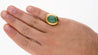 Vintage Grade A Jadeite Jade Gump's San Francisco Bezel Set Ring in 18K Gold-Rings-ASSAY