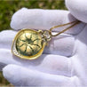 Vintage Jadeite Jade and Diamond Circular Pendant in 14k Gold - ASSAY