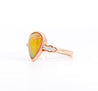 Vintage Oscar Friedman Signed 1.50 Carat Pear-Shaped Opal and Diamond 14K Rose Gold Ring-Rings-ASSAY