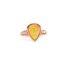 Vintage Oscar Friedman Signed 1.50 Carat Pear-Shaped Opal and Diamond 14K Rose Gold Ring-Rings-ASSAY