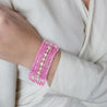 Vintage Platinum Diamond & Pink Sapphire Bead Bracelet