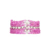 Vintage Platinum Diamond & Pink Sapphire Bead Bracelet