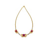 Vintage Retro Era 6.22 Carat Star-Ruby & Diamond Necklace with 14K Gold Carved Detailing-Necklace-ASSAY