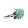 Vintage Turquoise, Amethyst and Diamond Ring, Earring, and Necklace Jewelry Set-Jewelery Sets-ASSAY