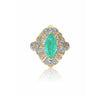 0.75 carat Marquise cut Emerald in 14k solid yellow gold Ring - ASSAY