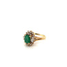 1 Carat Emerald and Baguett Diamond Halo Ring in 14k Gold-ASSAY-ASSAY