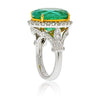 11 carat Colombian Emerald and Diamond Ring in 18k solid white gold - ASSAY