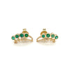 14K Gold Ear Climber Earrings With Emeralds-emerald earrings-ASSAY