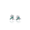 14K White Gold Blue Diamond Butterfly Stud Earrings-Earrings-ASSAY