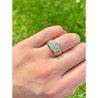 14k White and Yellow Gold Striped Mens Diamond Cluster Ring - ASSAY