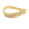 18K Gold Curved Bangle Bracelet With Round Cut Diamonds-Bangle-ASSAY