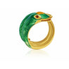 18K Gold and Green Enamel Snake Ring - ASSAY