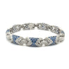 18K White Gold Natural Diamond and Natural Blue Sapphire Pave Set Bracelet-Bracelet-ASSAY