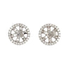 18K White Gold Round cut Diamond Halo Earring Jackets in 10mm and 9mm-Earrings-ASSAY