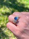 1.19 Carat Oval Cut Blue Sapphire with Baguette Cut Diamonds in 14k Gold Ring-Assay Jewelers-ASSAY