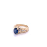 1.22 Carat Oval Cut Blue Sapphire with Baguette Cut Diamonds in 14k Gold Ring-ASSAY-ASSAY