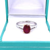 1.64 Carat Oval Cut Ruby Solitaire Split Shank 14K White Gold Ring-Rings-ASSAY