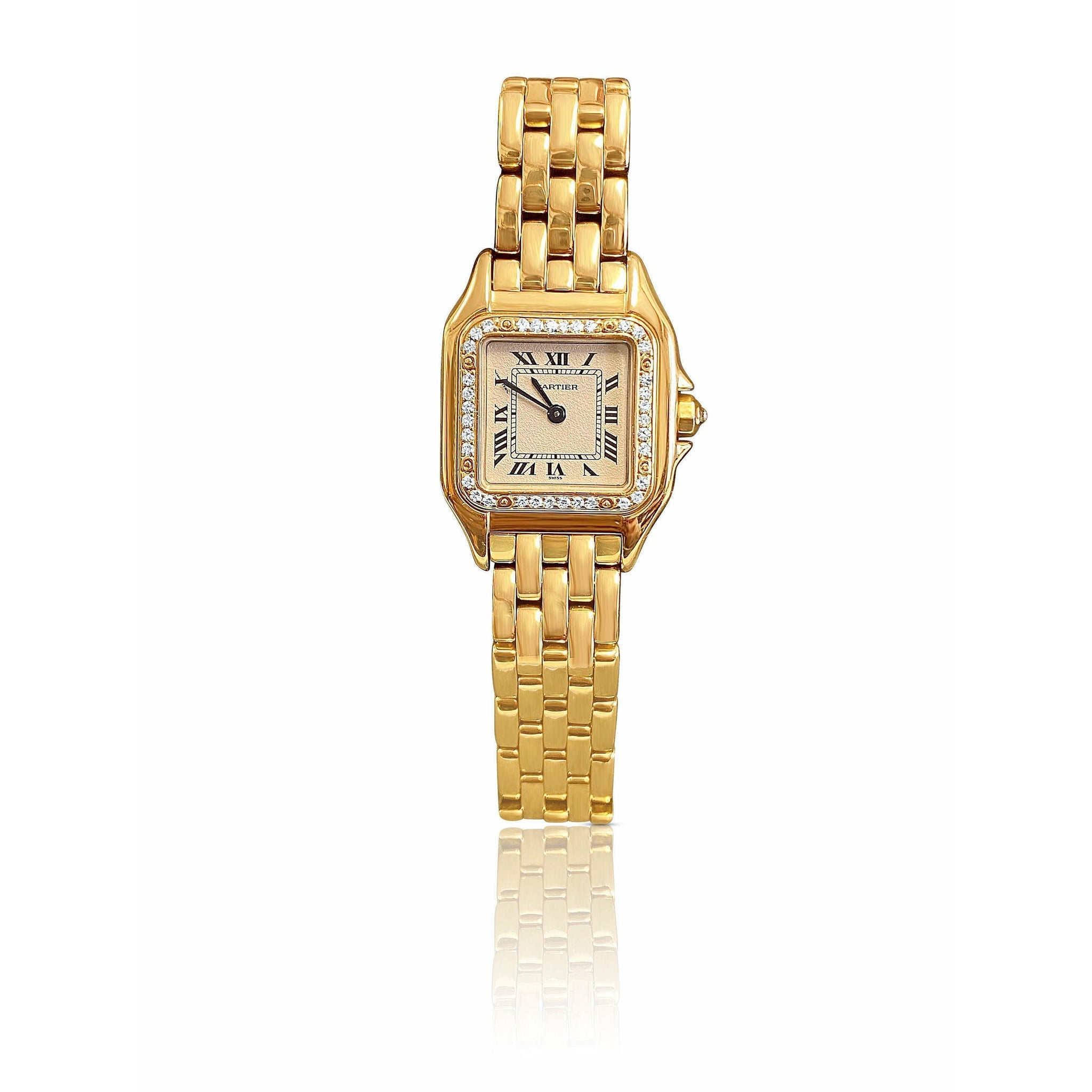 25mm Cartier Panthere Ladies Watch With Original Cartier Factory Diamond Bezel-watch-ASSAY