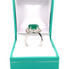2.37 Carat Oval Cut Emerald in Retro Curved White Gold 4-Prong Ring-Rings-ASSAY