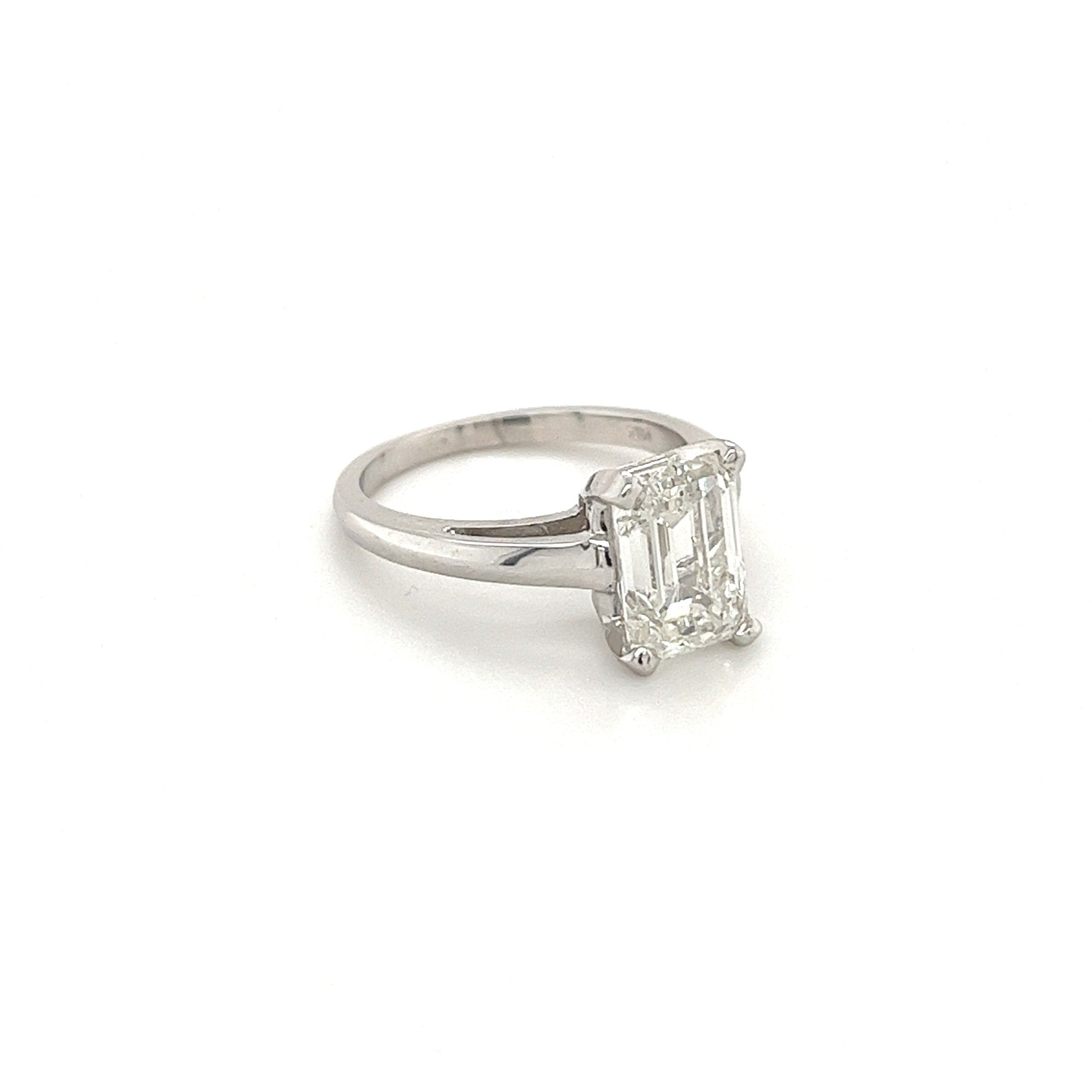 VS1 Emerald Cut Lab Grown Diamond Ring in 14k White Gold | IGI Certified-Rings-ASSAY