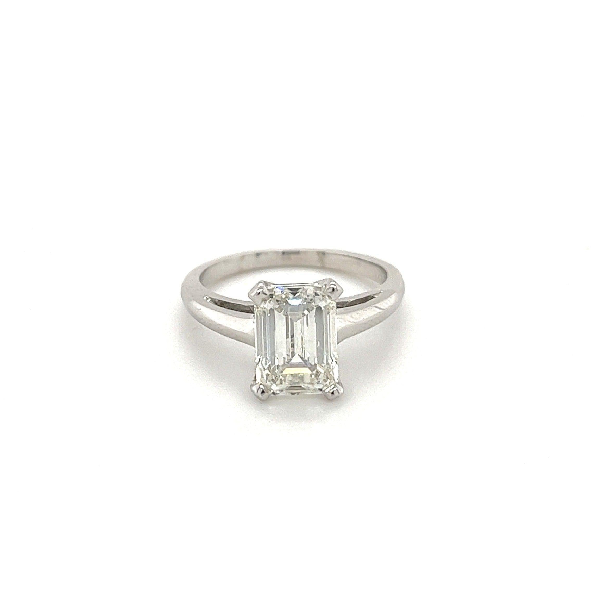 VS1 Emerald Cut Lab Grown Diamond Ring in 14k White Gold | IGI Certified-Rings-ASSAY