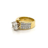 2.7 Carat Round Cut Lab Grown Diamond Ring with Princess Cut Diamond Cluster-Rings-ASSAY