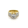 2.7 Carat Round Cut Lab Grown Diamond Ring with Princess Cut Diamond Cluster-Rings-ASSAY