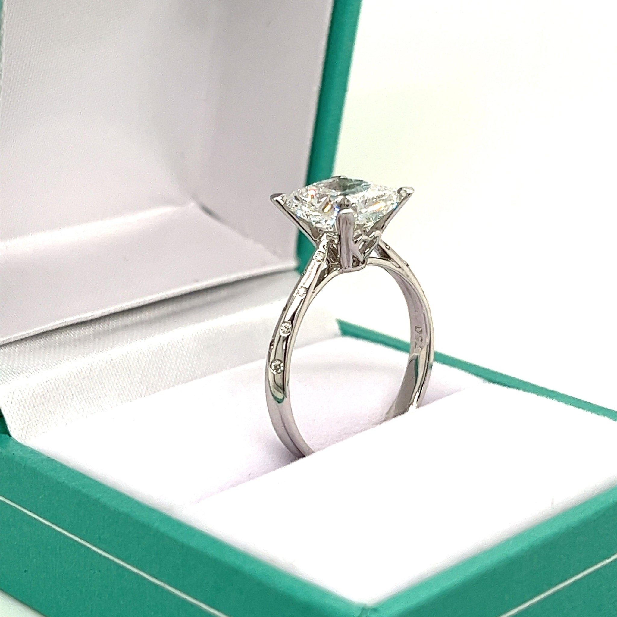 2.82 Carat Radiant Cut Lab Grown Diamond Ring in 18K White Gold IGI Certified-Diamond Ring-ASSAY