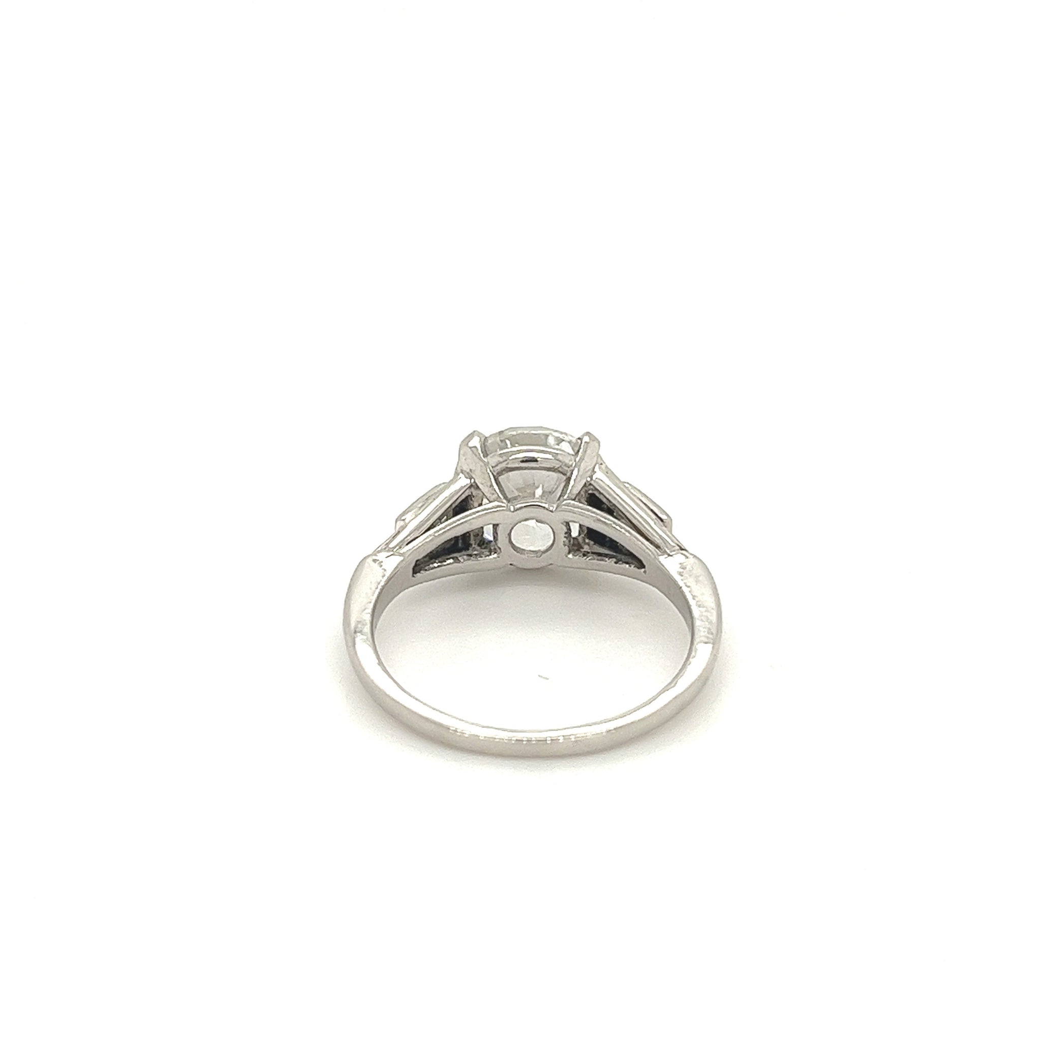 3 carat, H, VVS2, Lab Grown Diamond 3-Stone Platinum Ring