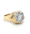 3.30 Carat Round Cut Lab Grown Diamond Solitaire Mens Ring in 18k Gold