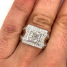 Radiant Cut Diamond Mens Cluster Ring in 18k White Gold-Mens Ring-ASSAY