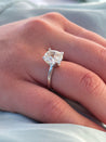 3.50 carat, G, VS2, 18k White Gold Solitaire Cushion Lab Diamond Ring