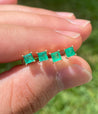 3mm-4mm Colombian Emerald Square-Cut Stud Earrings in 18k Yellow Gold-Earrings-ASSAY