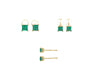 3mm-4mm Colombian Emerald Square-Cut Stud Earrings in 18k Yellow Gold-Earrings-ASSAY